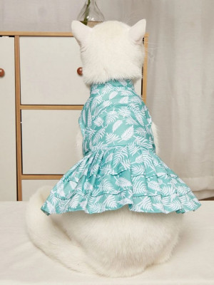 Leaf Print Dress for Pets