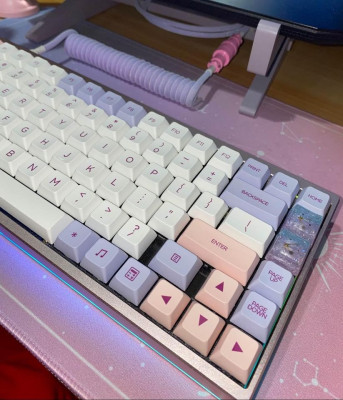 KT1 keycaps purple and pink