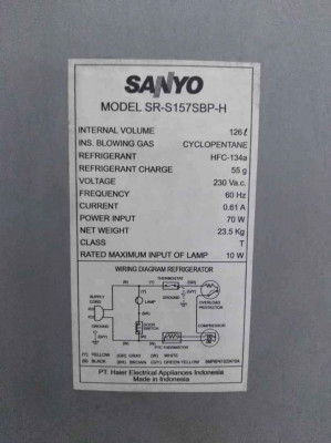 SANYO REFRIGIRATOR (SLIM BEAUTY)