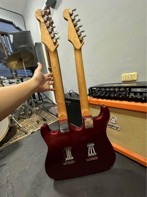 Double neck custom made Fender guitar (Mahogany wood body)