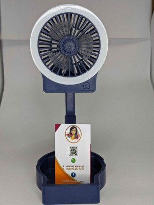 Foldable desktop fan with light