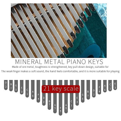 21 Keys Ocean Kalimba Thumb Piano With Cute Whale Jellyfish Crystal