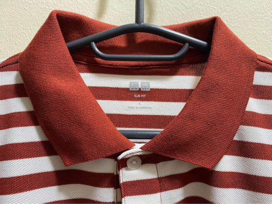 Uniqlo Pique Striped Short Sleeve Polo Shirt