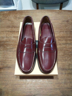 Bass Weejuns Logan Penny Loafers Burgundy Leather Shoes