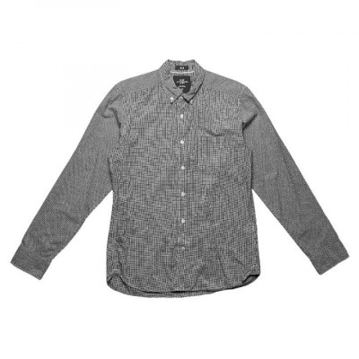 H&M Checkered Button Long Sleeve Polo