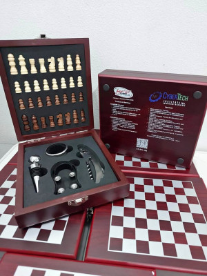 Chessboard With Wine Tools Set