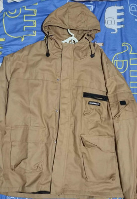 Brown Cargo Jacket with hood (3XL)