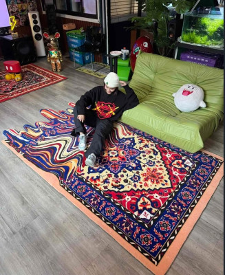 Large Super Trendy Persian Melting Rug for HIFI listening Room Mancave Home