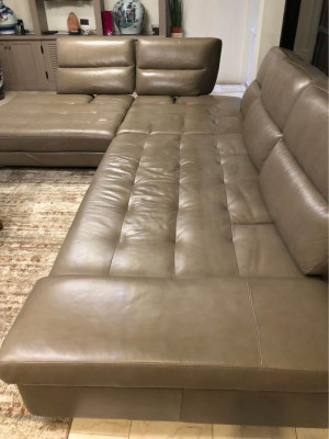 L Shaped Authentic Leather Sofa