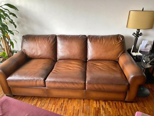 Pottery Barn Turner roll arm Leather Sofa