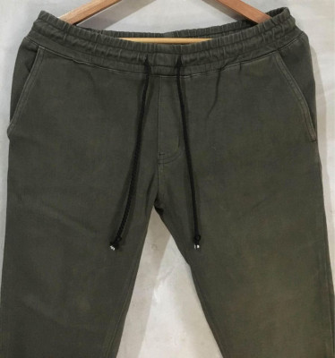 Ankle Pants Cotton Army Green Medium 32-34