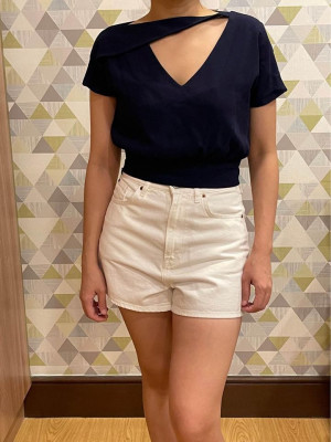 Navy Blue Formal Top