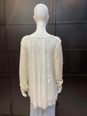 𝘚𝘈𝘊𝘈𝘐 𝘓𝘜𝘊𝘒 LACE COMBINATION CROCHET KNIT PULLOVER