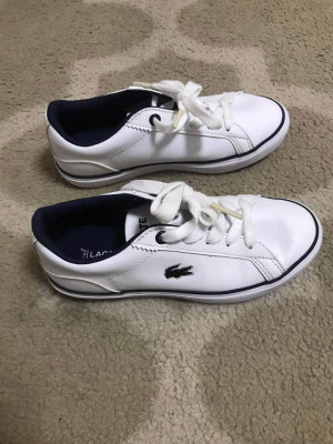 For KIDS Preloved & In Excellent Condition LACOSTE White Leather Size 29EU