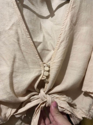 Zara Linen Bell Sleeve Top/blouse