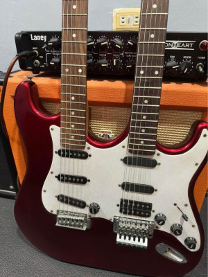 Double neck custom made Fender guitar (Mahogany wood body)