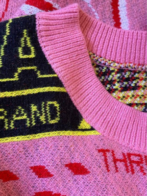 Authentic Adidas Oversized Pink Knitted Sweater