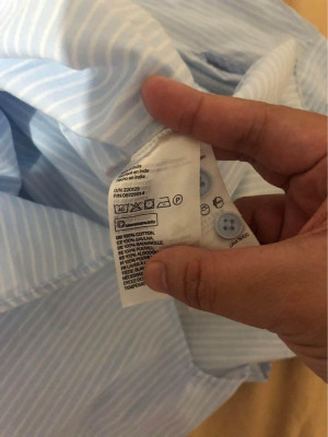 H&M White Striped Button Down Long Sleeves Top