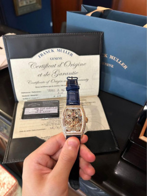 FRANCK MULLER Limited Edition Cintrée Curvex Skeleton Rose Gold & Diamonds