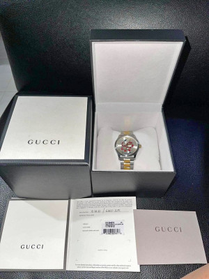 Gucci G Timeless Silver With Snake Motif Dial Watch | Gold Touch