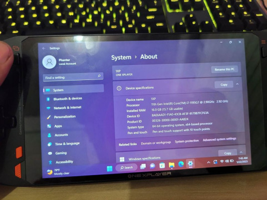 Sale or Swap Onexplayer i7 11thgen 16GB 2TB
