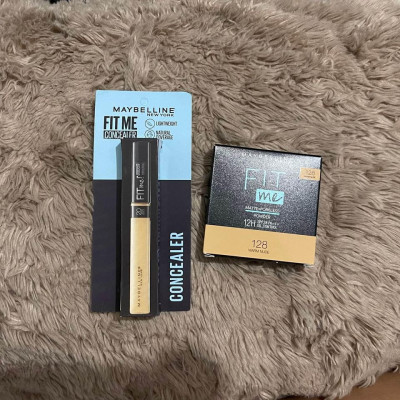 Maybelline Fit Me concealer and pressed powder