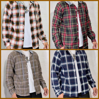 Best Selling Checkered Hoodie Polo Korean Style Long Sleeve - COD or GCASH