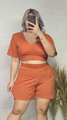 NEW IN PLUS SIZE COORDS VALYN COORD SHORTS WITH SIDE POCKET P340RT FIT XL XXL