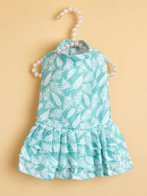 Leaf Print Dress for Pets