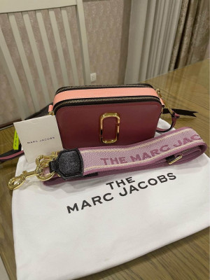 Authentic Marc Jacobs Snapshot Bag (Hot Pink/Burgundy)