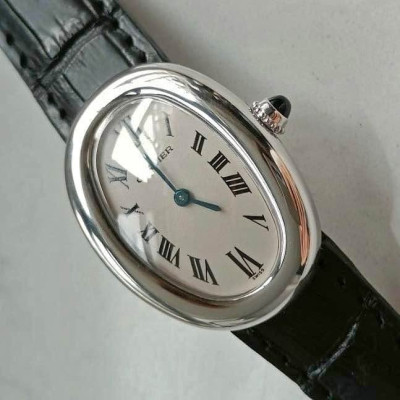 Cartier Baignoire Solid 18K White Gold Watch - Full Set