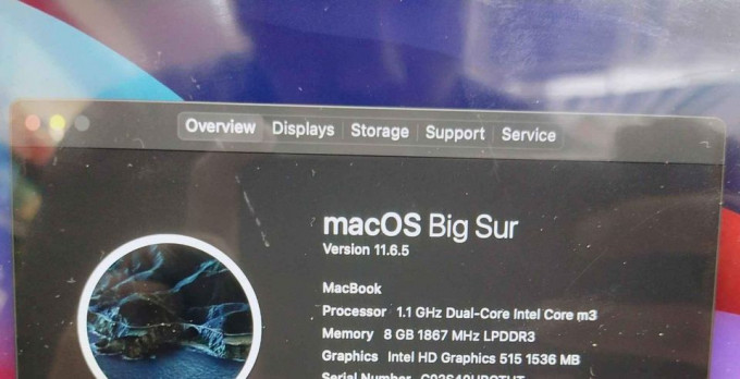 Macbook 12 2016 Retina 8GB RAM 256GB SSD