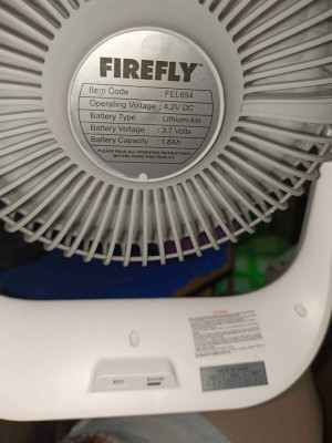 Firely portable fan Usb chargeable w/ led lights On hand