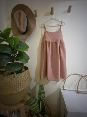 swiss dot strappy dress for kids