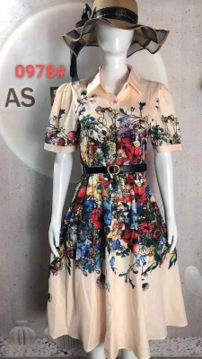 POLO SHORTSLEEVE MAXI DRESS WITH BELT