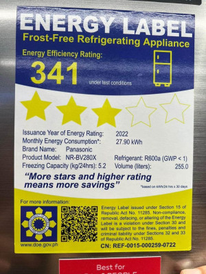 Panasonic 9 cu.ft, Bottom Freezer, No Frost, Inverter (2nd hand)