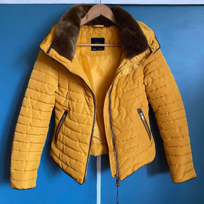 💛 ZARA Thick Mustard Winter Jacket