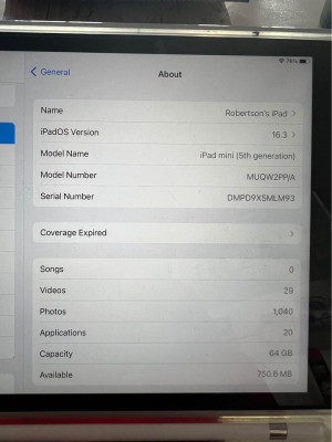 iPad Mini 5 (64 GB)