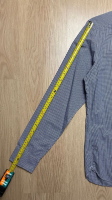 H&M Checkered Button Long Sleeve Polo