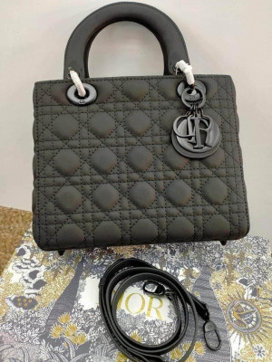 Lady Dior Noir Black Matte 24cm