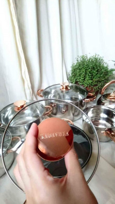 12 pcs Rose Gold Cookware Set
