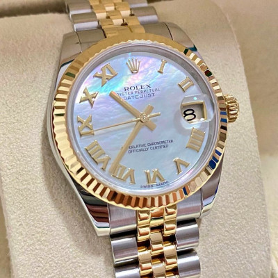 Rolex Datejust 31 Mother of Pearl Roman Dial Two Tone Yellow Gold