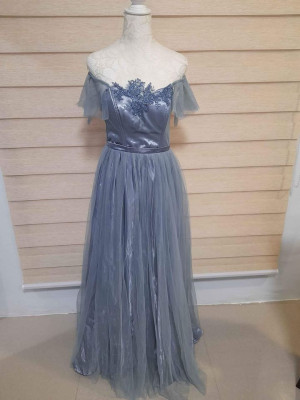 Pastel-Dusty Blue Tulle Gowns