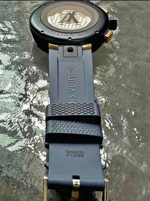 Loius Vuitton Tambour Damier Cobalt Blue and Gold Chronograph