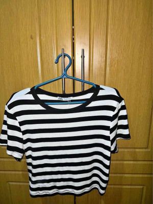 ZARA crop top stripes