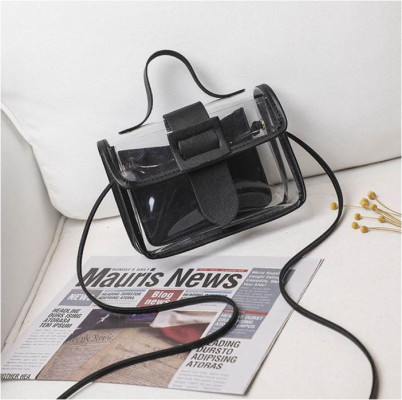 Faux Leather Handbag Transparent Jelly Casual Mini Messenger Shoulder Bag