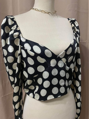 Mango Polka Dots Puff Long Sleeves (Large)