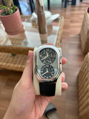 Philip Stein Teslar, Black Dial/Face and Black PS Leather Strap