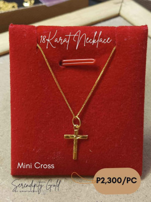 18K Mini Cross Necklace