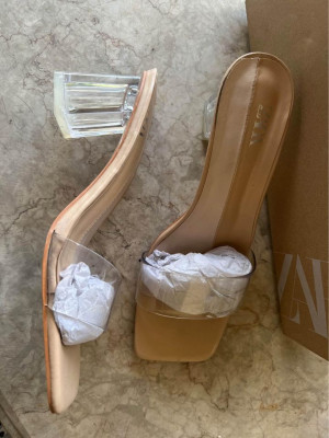 Clear Block Heels